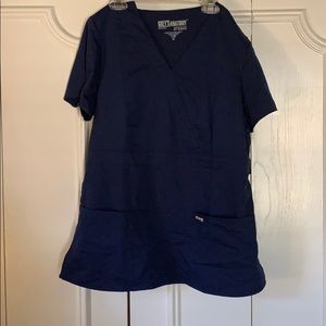 Navy blue scrub top